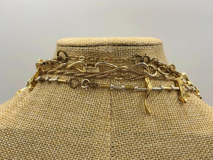 6pc Vtg Set Gold Plated Quality Costume Jewelry Necklaces & Bracelets /b