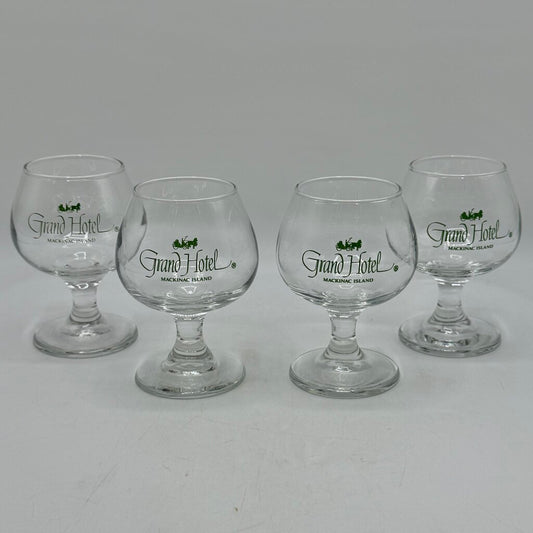 Vintage Grand Hotel Mackinac Island Michigan Brandy Snifters Set of 4 Souvenir Glassware /cb