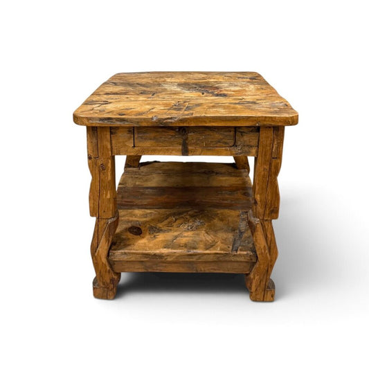 Rustic Solid Wood End Table