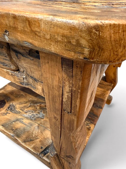 Rustic Solid Wood End Table