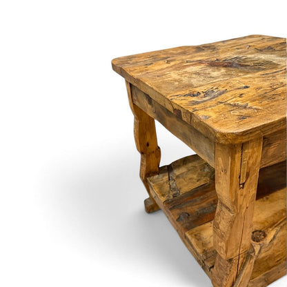 Rustic Solid Wood End Table
