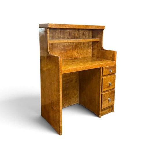 VTG Solid Wood Desk with Horse Head Drawer Pulls