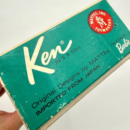 VTG 1962 Barbie's Boyfriend Ken Doll no. 750 Brunette Beach Swimwear w/ Box