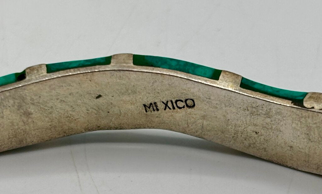 Sterling Silver & Turquoise Bangle Bracelet /j