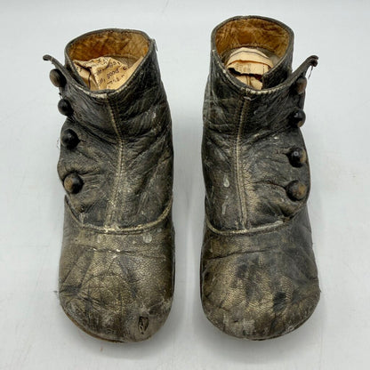 Antique Victorian Baby/Toddler Leather High Top 4 Button Boots /cb