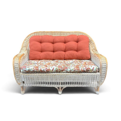 Wicker Sunroom Bench & Side Table