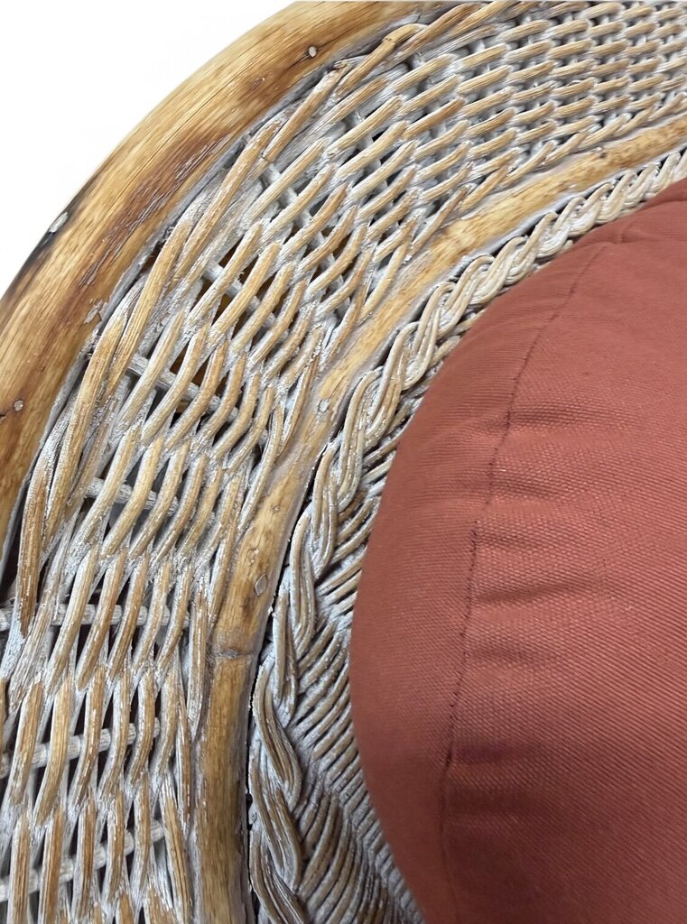Wicker Sunroom Bench & Side Table