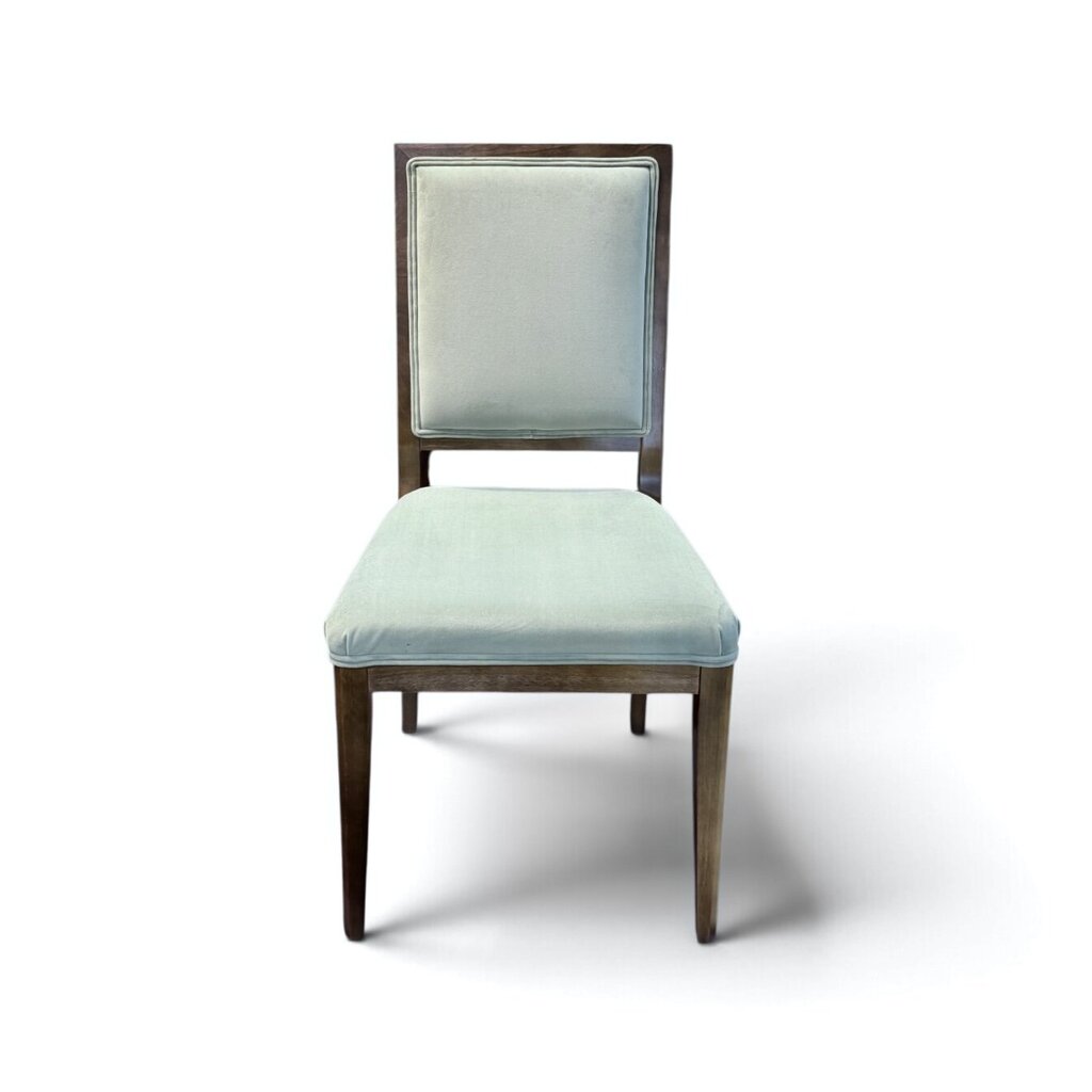 Checkered Burl Wood Dining Table with 6 Chairs and 2 Leaves