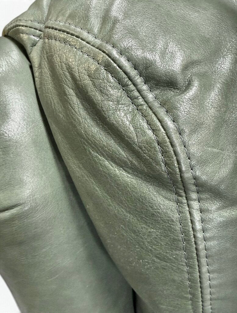 Whittemore Sherrill Seafoam Faux Leather 3 Seater Couch