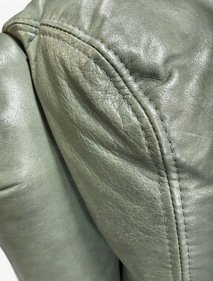 Whittemore Sherrill Seafoam Faux Leather 3 Seater Couch