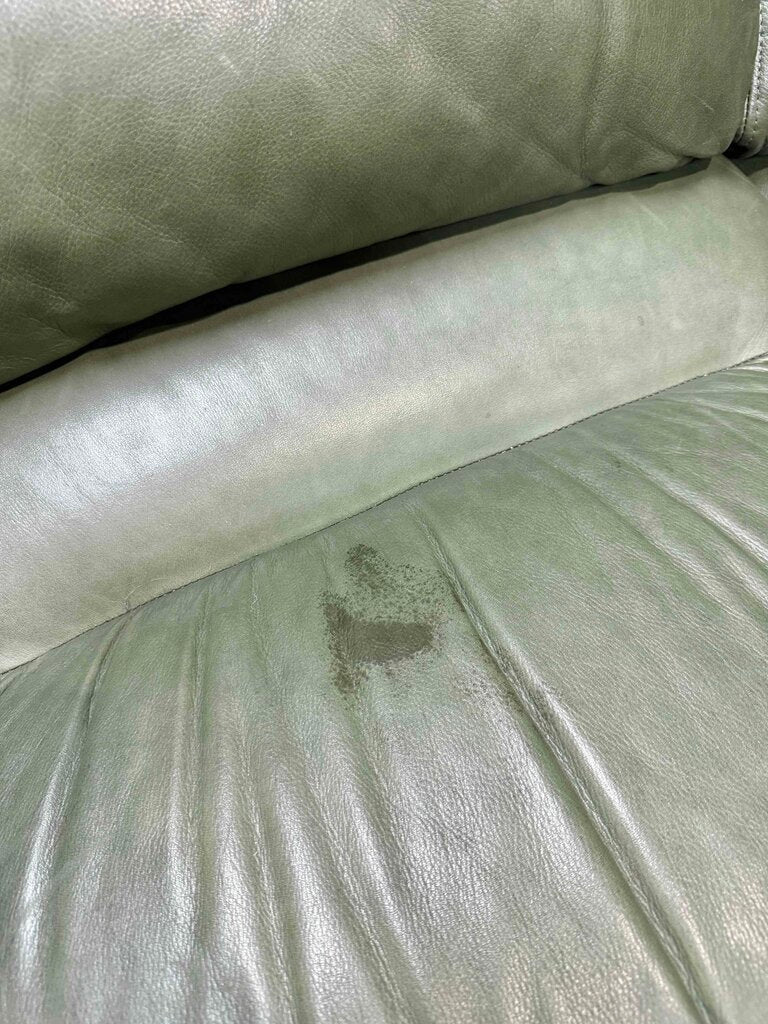 Whittemore Sherrill Seafoam Faux Leather 3 Seater Couch