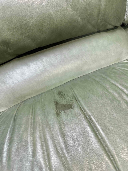 Whittemore Sherrill Seafoam Faux Leather 3 Seater Couch