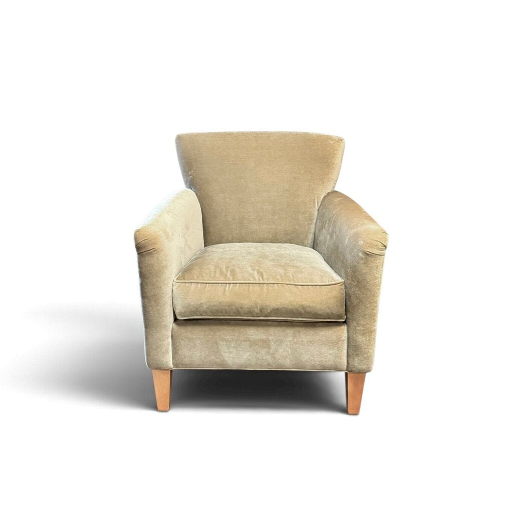 Tan Velvet Upholstered Chair