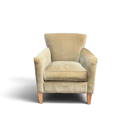 Tan Velvet Upholstered Chair