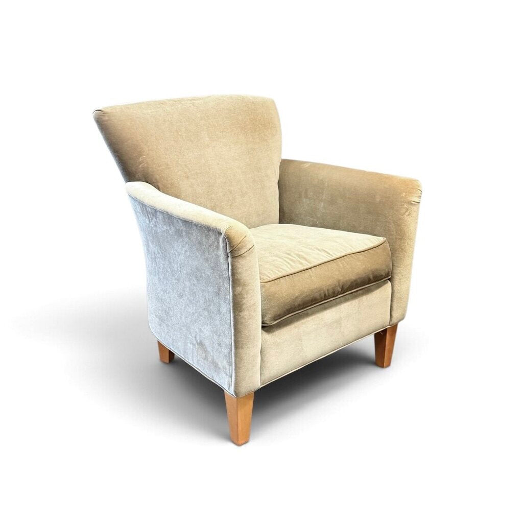 Tan Velvet Upholstered Chair
