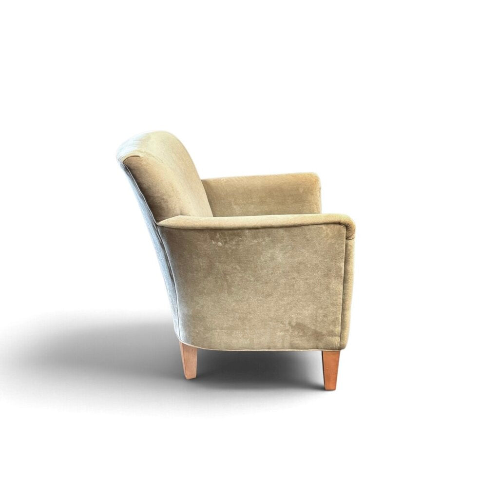 Tan Velvet Upholstered Chair