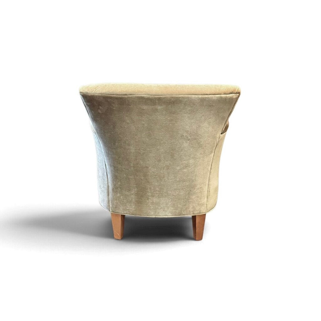 Tan Velvet Upholstered Chair