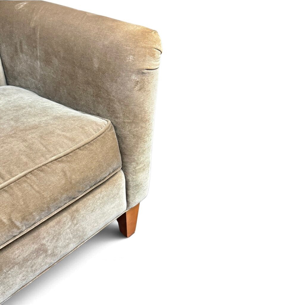 Tan Velvet Upholstered Chair