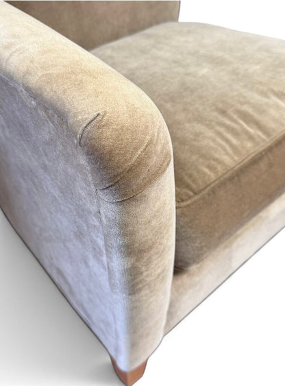 Tan Velvet Upholstered Chair