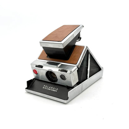 VTG Polaroid SX-70 Land Camera w/ Brown Leather Case & Accessories