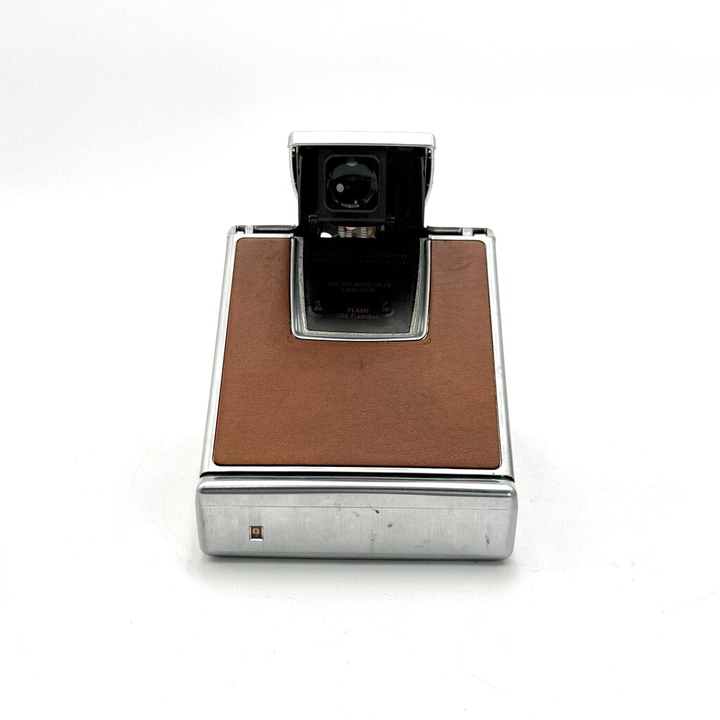 VTG Polaroid SX-70 Land Camera w/ Brown Leather Case & Accessories