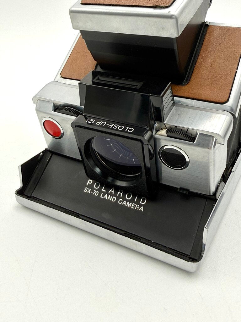 VTG Polaroid SX-70 Land Camera w/ Brown Leather Case & Accessories