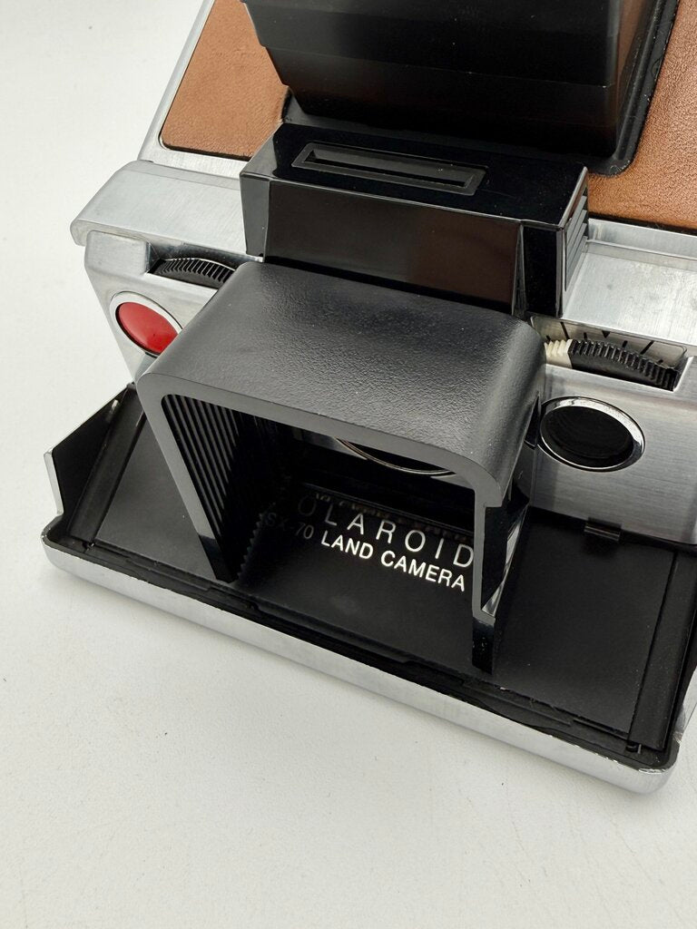 VTG Polaroid SX-70 Land Camera w/ Brown Leather Case & Accessories