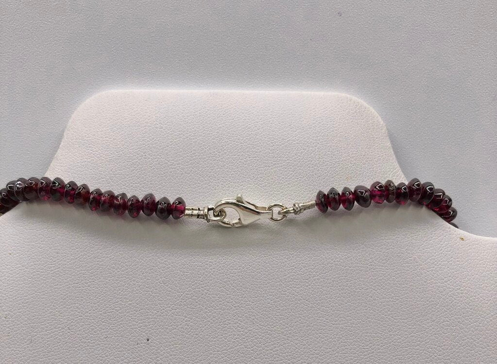Vtg Silpada Sterling Silver & Garnet Rondelle Beaded Necklace & Rin /b
