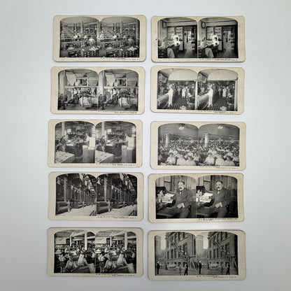 Set of 36 Antique Stereoview Cards Sears, Roebuck Chicago New York City /cb