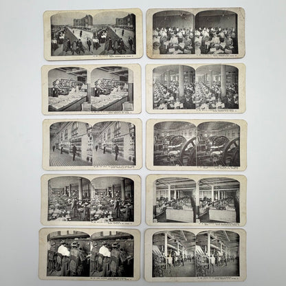 Set of 36 Antique Stereoview Cards Sears, Roebuck Chicago New York City /cb