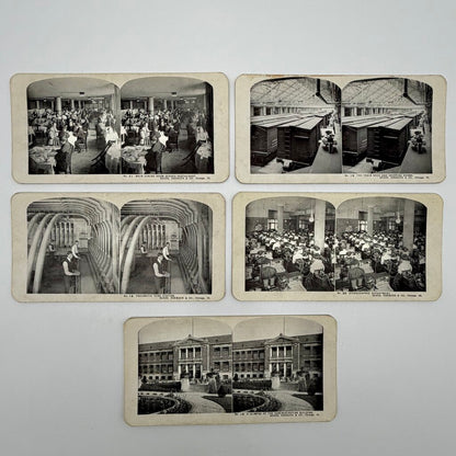 Set of 36 Antique Stereoview Cards Sears, Roebuck Chicago New York City /cb