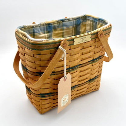 Longaberger 2001 VIP Sales Woven Storage Basket w/ Plaid Liner & Insert
