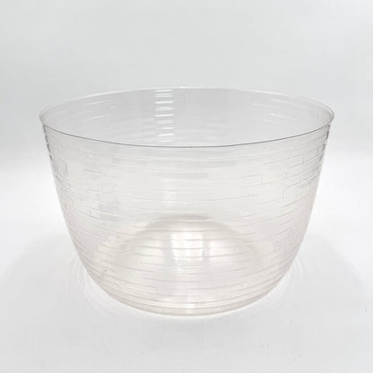 Longaberger 1992 Round Woven Maple Basket w/ Leather Handles & Clear Plastic Liner