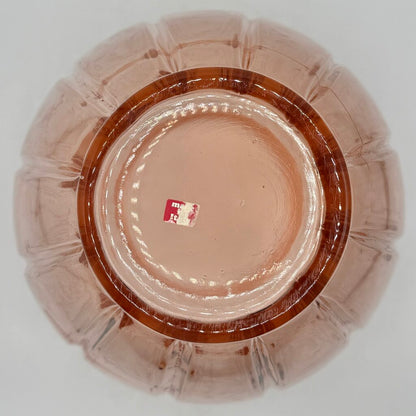 Vintage Pink Pressed Glass Embossed Roses 12” Vase Made In Italy /cb
