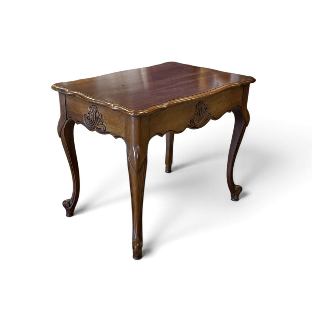 Walnut Side Table with Shaped Legs and Trim