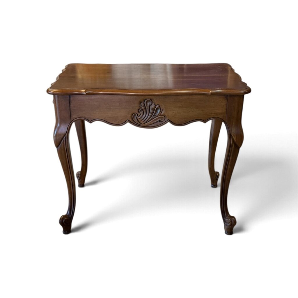 Walnut Side Table with Shaped Legs and Trim