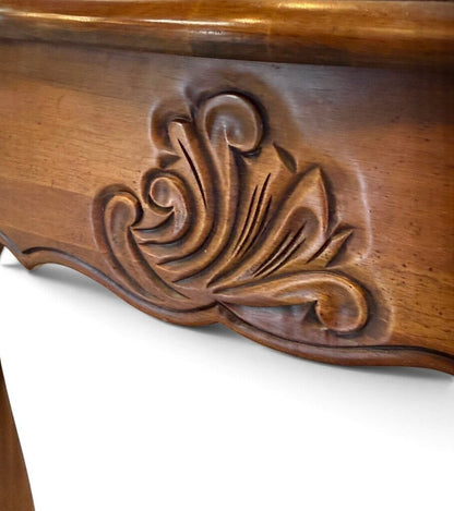 Walnut Side Table with Shaped Legs and Trim