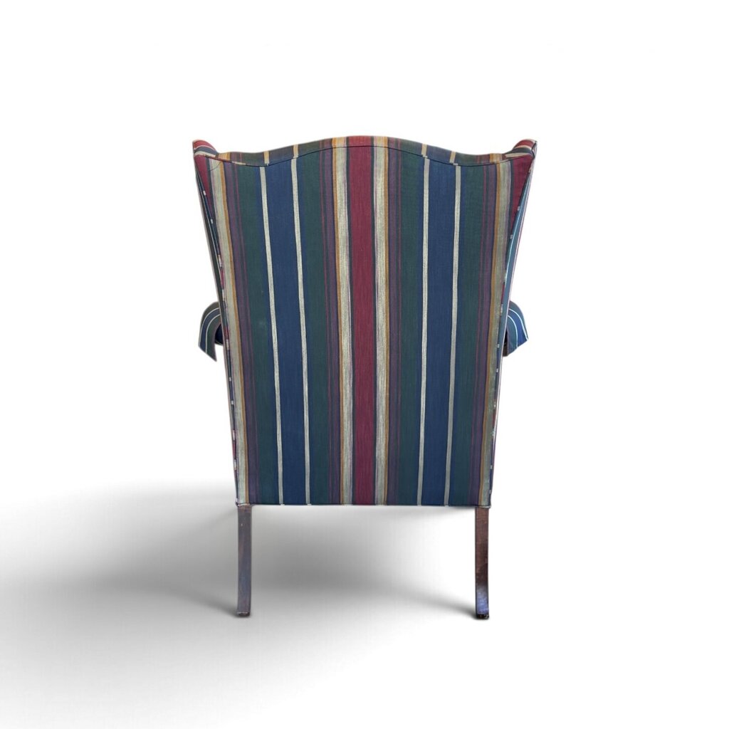 Sherrill Multi-Color Striped Wingback Armchair