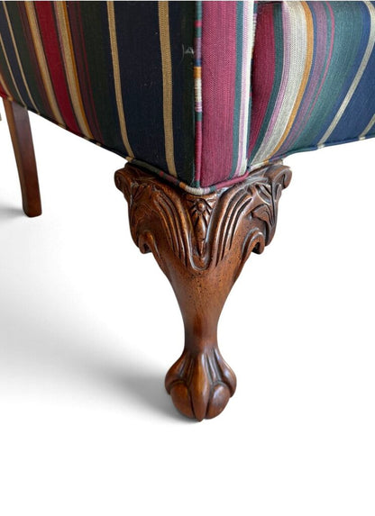 Sherrill Multi-Color Striped Wingback Armchair
