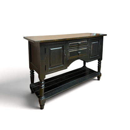 Rustic Black Solid Wood Buffet/ Foyer Cabinet
