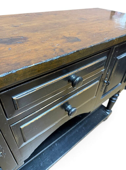 Rustic Black Solid Wood Buffet/ Foyer Cabinet