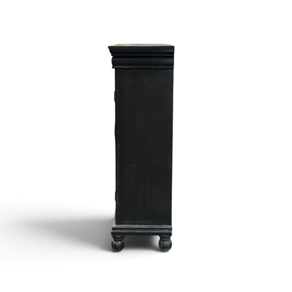 Black Two Glass Door Cabinet