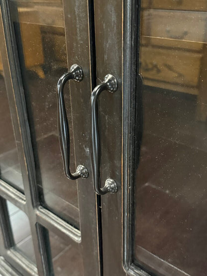 Black Two Glass Door Cabinet