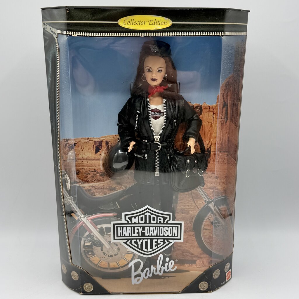 1998 Mattel Harley Davidson Biker Barbie Doll #22256 Collectors Edition #3 Brunette NRFB /cb