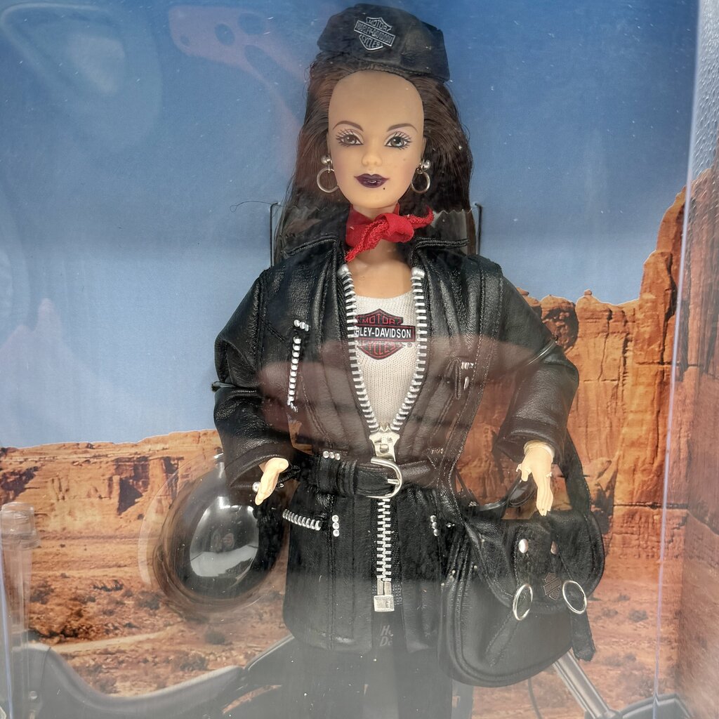 1998 Mattel Harley Davidson Biker Barbie Doll #22256 Collectors Edition #3 Brunette NRFB /cb