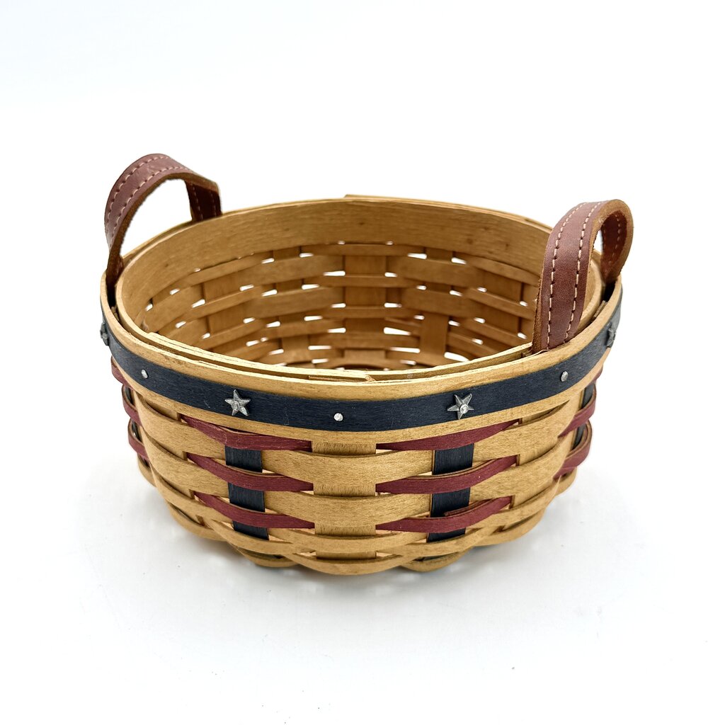 Longaberger 2003 Patriotic Woven Round Basket