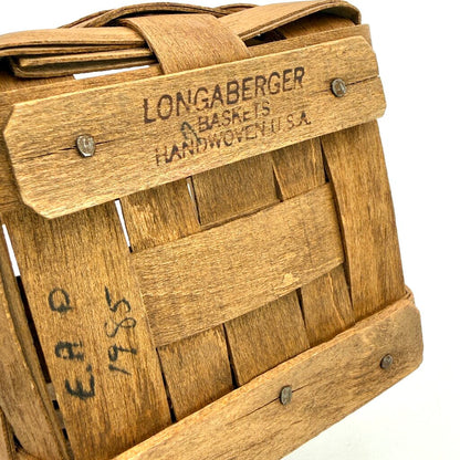 Longaberger 1985 Handwoven Square Storage Basket