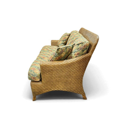 Wicker Floral Cushion 3 Seater Couch