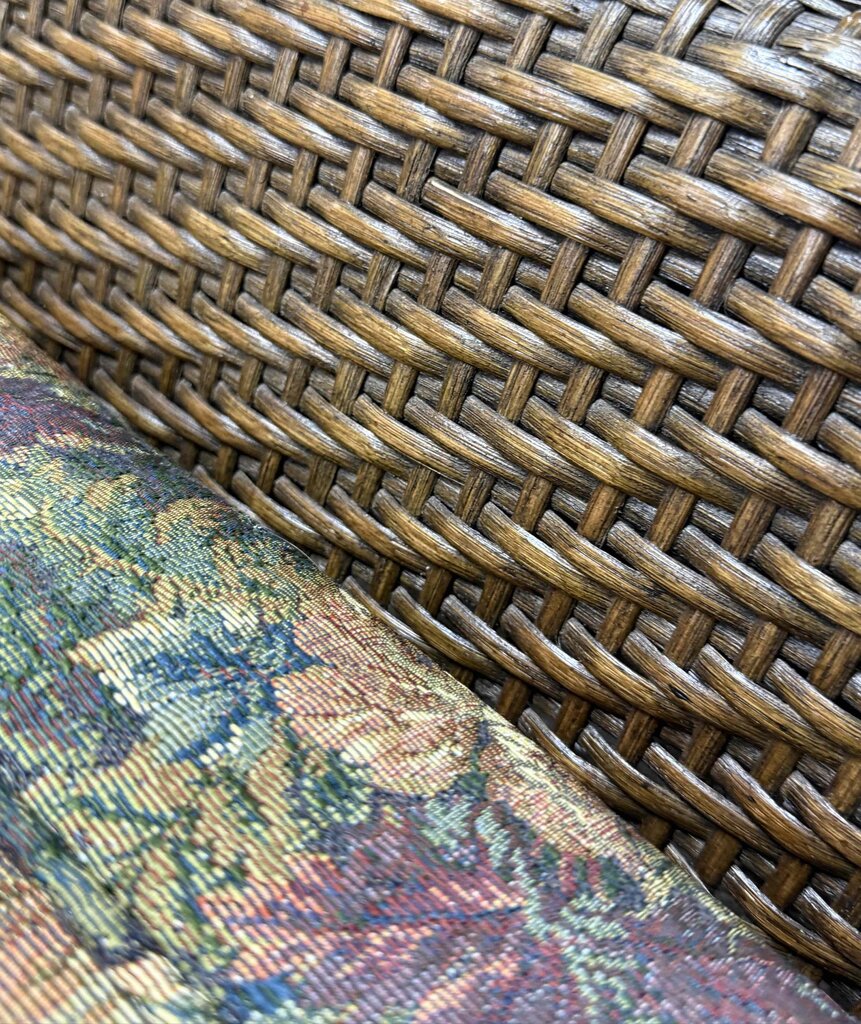 Wicker Floral Cushion 3 Seater Couch