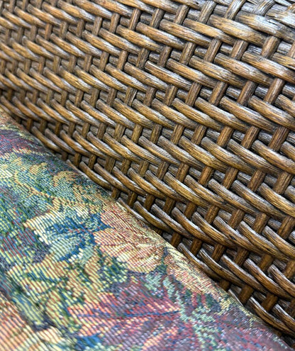 Wicker Floral Cushion 3 Seater Couch